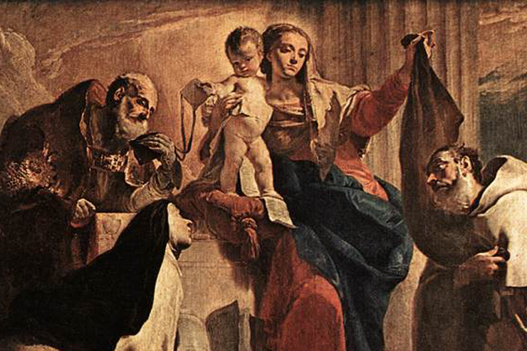 giovanni battista tiepolo the madonna of carmel and the Souls of the purgatory detail featured w740x493